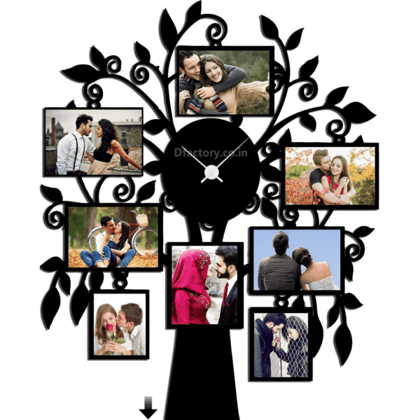 Wall Clock With Photo Collage Tree Frame - Photo Wall Clock Frame